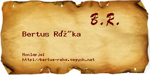 Bertus Réka névjegykártya