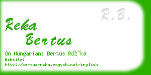 reka bertus business card